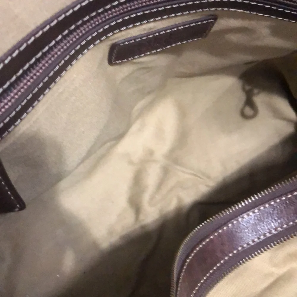 Cole Haan Brown Leather Duffel Briefcase Shoulder Bag